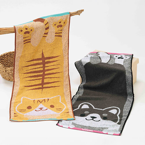 のび豆柴・のびちゃとらフェイスタオル