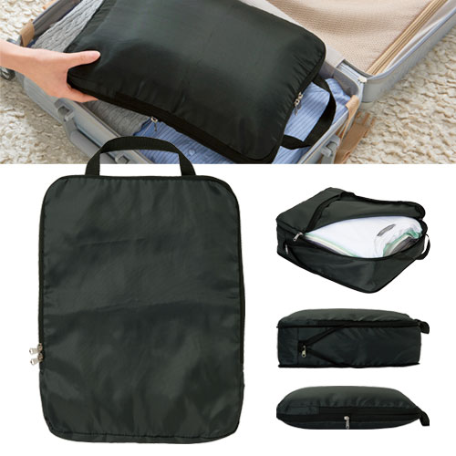 圧縮できるトラベルポーチ