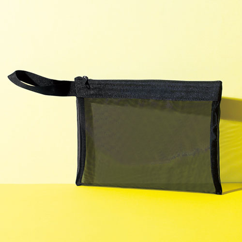 プラシャープ・ストラップ付きメッシュフラットポーチ