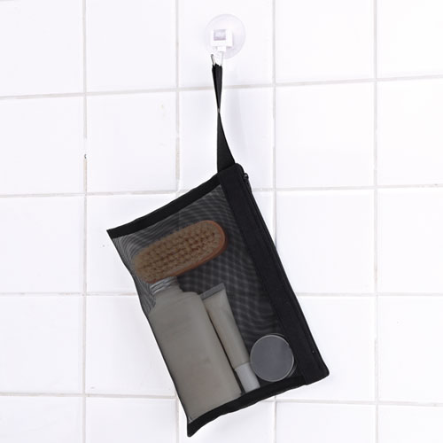 プラシャープ・ストラップ付きメッシュフラットポーチ