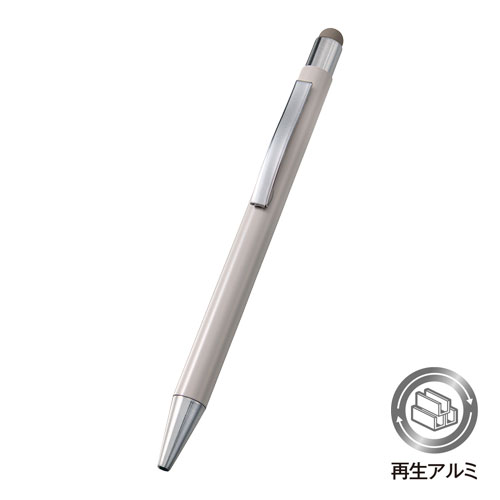タッチペン付ワンカラーボールペン(再生アルミ)