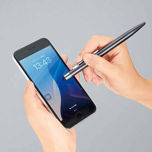 タッチペン付クールメタルボールペン（再生ステンレス）