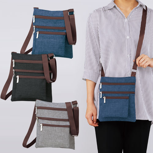 4ファスナーポケットショルダーバッグ