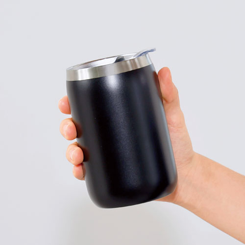 スライド式蓋付き真空二重構造ステンレスタンブラー