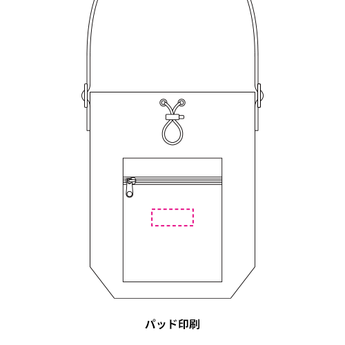 ファスナーポケット付きショルダー巾着ポーチ（撥水加工）