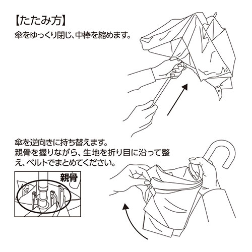 ドーム型ツートーン遮光折りたたみ傘