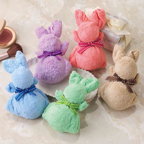 ふんわりうさぎタオルハンカチ