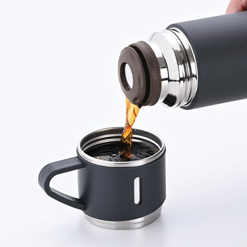ココカフェ- コップ付き真空二重ボトル 450ml