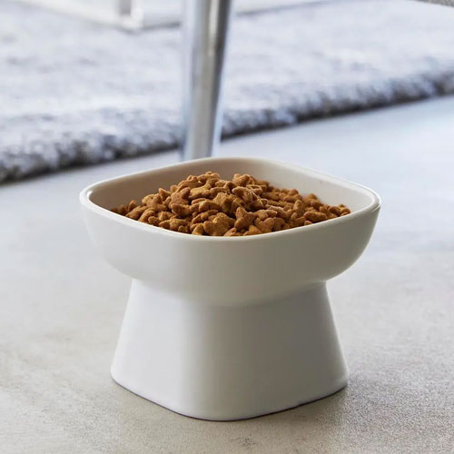 山崎実業 Yamazaki 食べやすい高さ陶器ペットフードボウル タワー