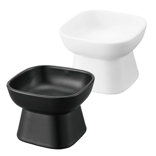 山崎実業 Yamazaki 食べやすい高さ陶器ペットフードボウル タワー