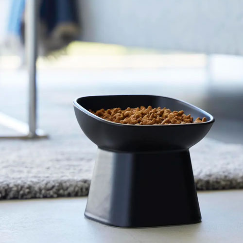 山崎実業 Yamazaki 食べやすい高さ陶器ペットフードボウル タワー 斜めトール