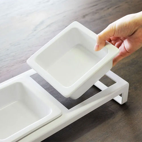 山崎実業 Yamazaki ペットフードボウルスタンドセット タワー トール