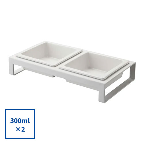 山崎実業 Yamazaki ペットフードボウルスタンドセット タワー