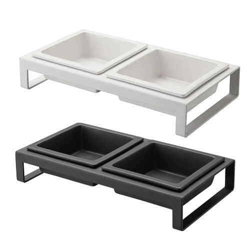 山崎実業 Yamazaki ペットフードボウルスタンドセット タワー