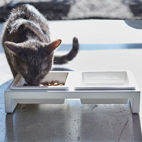 山崎実業 Yamazaki ペットフードボウルスタンドセット タワー