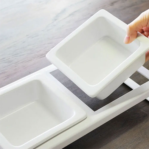 山崎実業 Yamazaki ペットフードボウルスタンドセット タワー