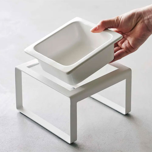 山崎実業 Yamazaki ペットフードボウルスタンド タワー トール