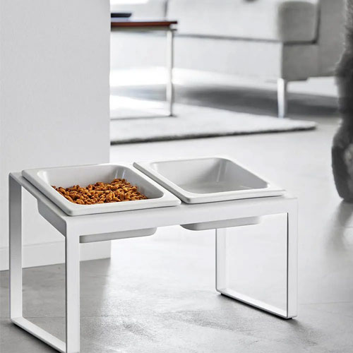 山崎実業 Yamazaki ペットフードボウルスタンドセット タワー 斜めハイタイプ