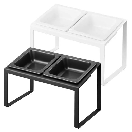 山崎実業 Yamazaki ペットフードボウルスタンドセット タワー 斜めハイタイプ