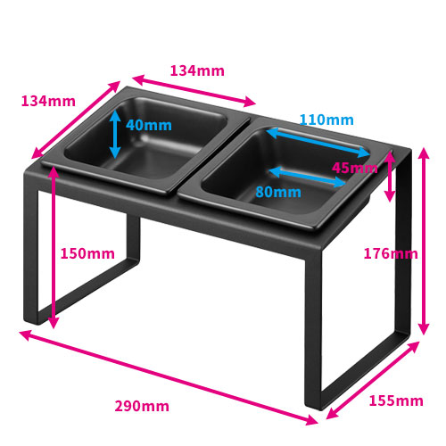 山崎実業 Yamazaki ペットフードボウルスタンドセット タワー 斜めハイタイプ