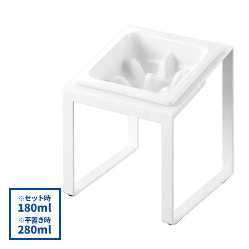 山崎実業 Yamazaki 早食い防止ペットフードボウルスタンド タワー 斜めハイタイプ