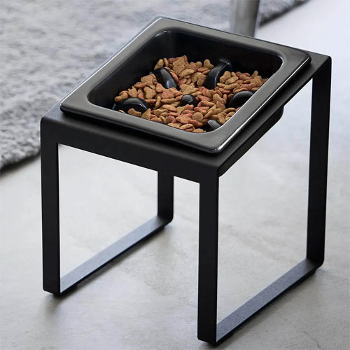 山崎実業 Yamazaki 早食い防止ペットフードボウルスタンド タワー 斜めハイタイプ