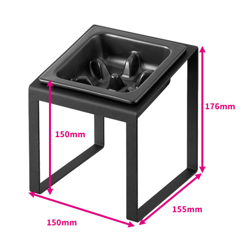 山崎実業 Yamazaki 早食い防止ペットフードボウルスタンド タワー 斜めハイタイプ