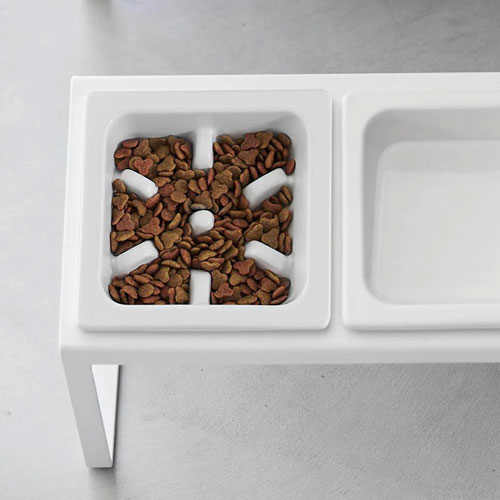 山崎実業 Yamazaki 早食い防止ペットフードボウルスタンドセット タワー 斜めハイタイプ