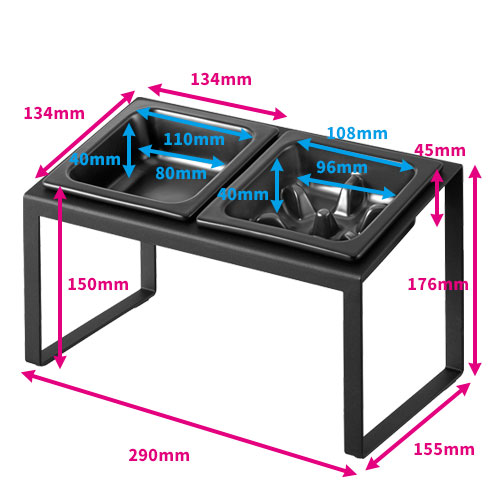 山崎実業 Yamazaki 早食い防止ペットフードボウルスタンドセット タワー 斜めハイタイプ