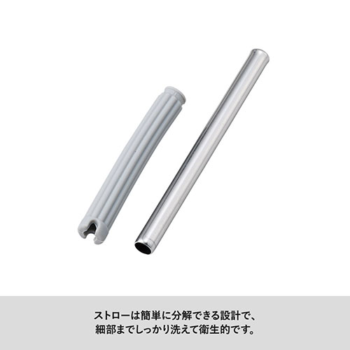 ストロー付ステンレスサーモタンブラー470ml