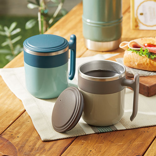 フタ付ダブルウォールステンレスマグ