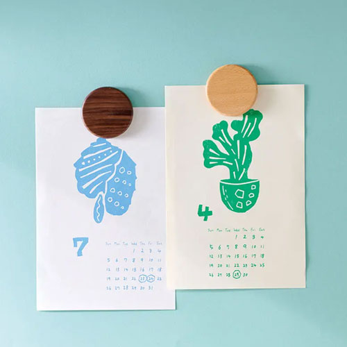 ウッド丸型マグネット