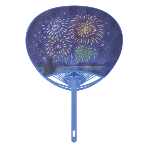 水で濡らせる布うちわ（花火）
