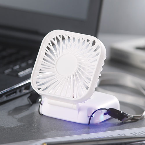 充電式3WAY折りたたみハンディファン(ネックストラップ付き)