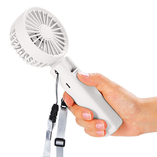 折りたたみ式2WAYダブルファン(カラビナ付き)