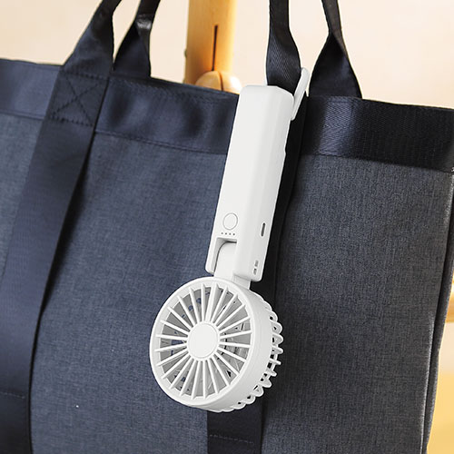 折りたたみ式2WAYダブルファン(カラビナ付き)