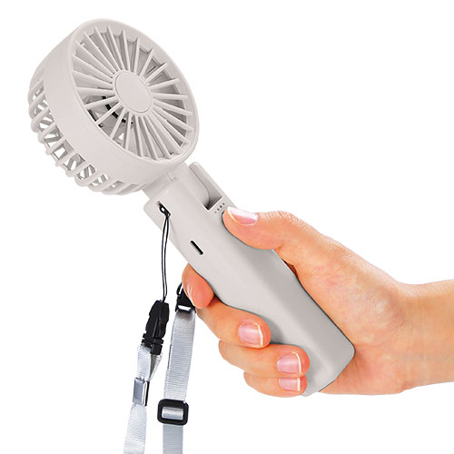 折りたたみ式2WAYダブルファン（カラビナ付き）