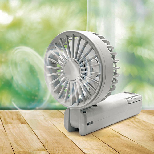 折りたたみ式2WAYダブルファン（カラビナ付き）