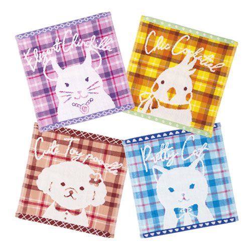 クラッシーアニマルズ無撚糸ガーゼミニハンカチ