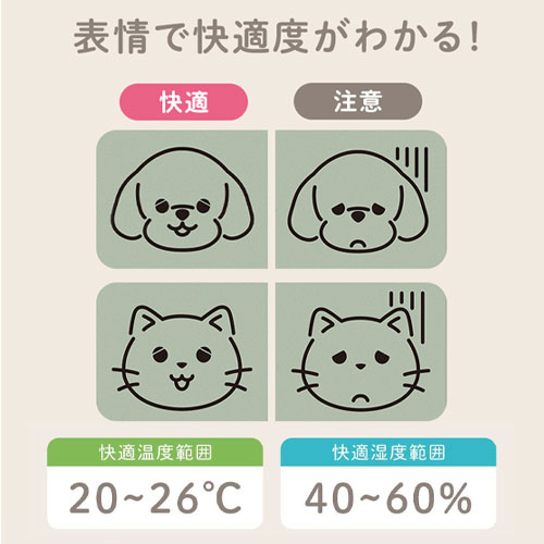 dretec ちょうどイイがわかる ここちイーニャン｜ネコちゃんのための温湿度計