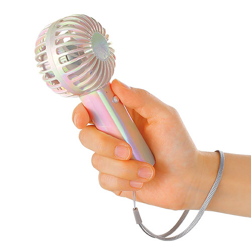 充電式オーロラハンディファン(ストラップ付き)