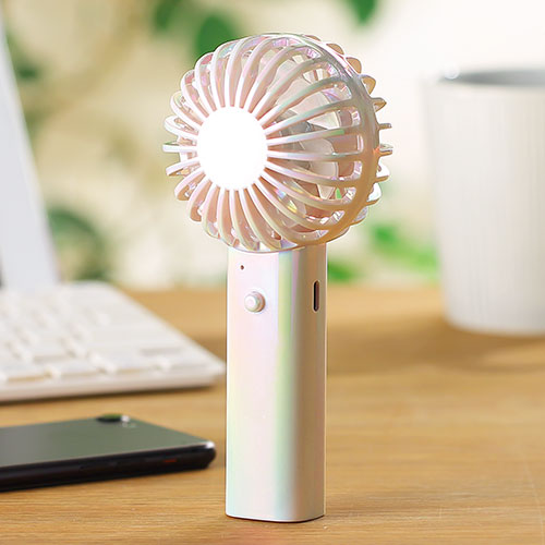 充電式オーロラハンディファン(ストラップ付き)