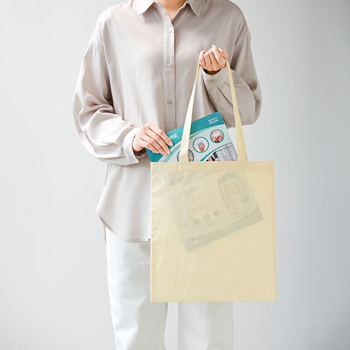 コットンフラットショルダートート