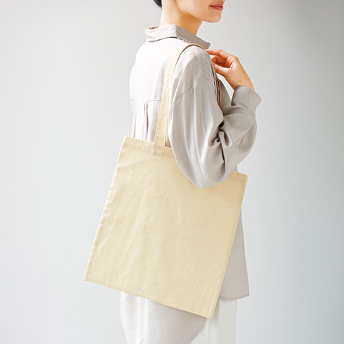 コットンフラットショルダートート