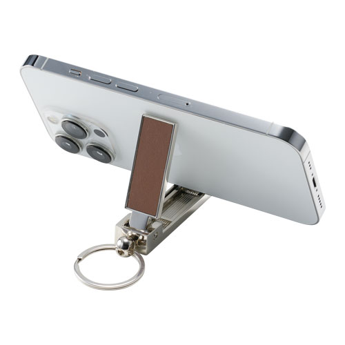 バッグハンガーになるスマホスタンド