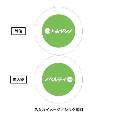 全面印刷できる合皮コンパクトミラー ラウンド(両面対応)