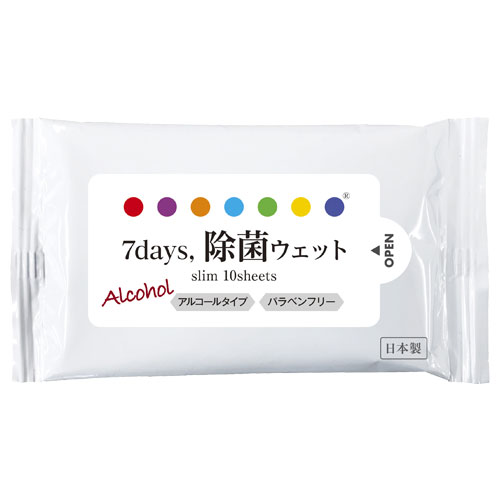 7days,除菌ウェット アルコールスリムウェット10枚