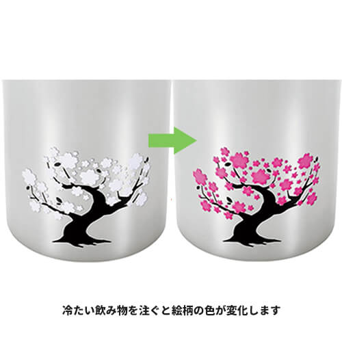 燕熟の技 感温ステンレスタンブラー 300ml 桜