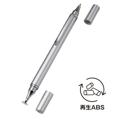 ボールペン付クリアディスク型タッチペン(再生ABS)