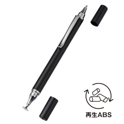 ボールペン付クリアディスク型タッチペン（再生ABS）